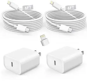 Fast Charger iPhone iPhone Charger Fast Charging 2Pack USB C Wall Charger Block Fast i Phone Chargers 6FT Type-C USB C to Lightning Cable Cord for iPhone14/14Plus/13/12/11 Pro Max Mini 8 iPad/AirPods Fast Charger iPhone iPhone Charger Fast Charging 2Pack USB C Wall Charger Block Fast i Phone Chargers 6FT Type-C USB C to Lightning Cable Cord for iPhone14/14Plus/13/12/11 Pro Max Mini 8 iPad/AirPods