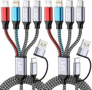 Dual USB-C 4IN2 Multi Charging Cable USB C Cable for iPhone Series 5FT | USB C iPhone Charger Cord Charging Cords for Multi Devices CarPlay Phone Charger Travel Essentials Car Accessories Dual USB-C 4IN2 Multi Charging Cable USB C Cable for iPhone Series 5FT | USB C iPhone Charger Cord Charging Cords for Multi Devices CarPlay Phone Charger Travel Essentials Car Accessories