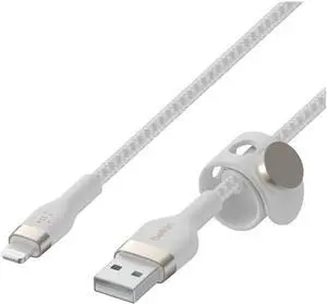 BoostCharge Pro Flex Braided USB Type A to Lightning Cable (3M/10FT) MFi Certified Charging Cable for iPhone 14 13 12 11 Pro Max Mini SE iPad and More - White BoostCharge Pro Flex Braided USB Type A to Lightning Cable (3M/10FT) MFi Certified Charging Cable for iPhone 14 13 12 11 Pro Max Mini SE iPad and More - White