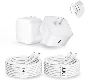 2 Pack Fast Charger iPhone 17/16/15 40W USB C Dynamic Adapter with 60W Max 10FT Type C-C Fast Charging Woven Cable 40W Wall Charger for iPhone 17 Pro/17 Air/16e/16/15Plus iPad Pro/Air/Mini 2 Pack Fast Charger iPhone 17/16/15 40W USB C Dynamic Adapter with 60W Max 10FT Type C-C Fast Charging Woven Cable 40W Wall Charger for iPhone 17 Pro/17 Air/16e/16/15Plus iPad Pro/Air/Mini