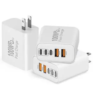 USB C Wall Fast Charger Block 100W 5-Port Type C Fast Charging Block 3 Pack-PD Power Charger Adapter QC 3.0 USB Multiport Charger Brick for iPhone 17 16 Series MacBook/Air iPad etc. USB C Wall Fast Charger Block 100W 5-Port Type C Fast Charging Block 3 Pack-PD Power Charger Adapter QC 3.0 USB Multiport Charger Brick for iPhone 17 16 Series MacBook/Air iPad etc.