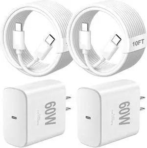 60W Super Fast USB C Charger for 2Pack TypeC Android Phone PD Wall Charger Block 10FT Chargers Fast Charging USB-C Cord Compatible with Galaxy S26 Ultra/S26+/S26/S25 Ultra/S25+/S25/S24/S23/S22 60W Super Fast USB C Charger for 2Pack TypeC Android Phone PD Wall Charger Block 10FT Chargers Fast Charging USB-C Cord Compatible with Galaxy S26 Ultra/S26+/S26/S25 Ultra/S25+/S25/S24/S23/S22