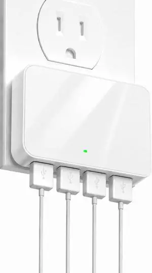 20W Flat USB Wall Charger 4 USB-A Ports Foldable Plug for Home & Travel | Slim & Compact Design for Travel Ultra-slim body fits behind sofas 4 USB-A ports share 5V/4A Thin Phone Charging Block 20W Flat USB Wall Charger 4 USB-A Ports Foldable Plug for Home & Travel | Slim & Compact Design for Travel Ultra-slim body fits behind sofas 4 USB-A ports share 5V/4A Thin Phone Charging Block