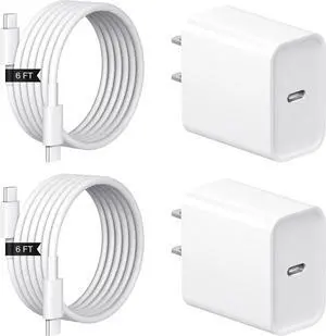 iPhone 17 16 15 Charger Fast Charging 2+2Pack 20W USB C Wall Charger with 6FT Fast Charging Cable Compatible with iPhone 17/17 Air/17 Pro/17 Pro Max/iPhone 16/15 Series iPad Pro/AirPods iPhone 17 16 15 Charger Fast Charging 2+2Pack 20W USB C Wall Charger with 6FT Fast Charging Cable Compatible with iPhone 17/17 Air/17 Pro/17 Pro Max/iPhone 16/15 Series iPad Pro/AirPods
