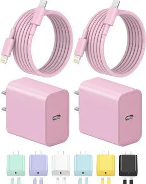 iPhone Charger Fast Charging USB C Charger Block Type C Charging iPad Chargers with 6FT C Chargers Cord Compatible with iPhone14/14 Pro Max/13/13Pro/12/12 Pro/11 iPad(Pink iPhone Charger Fast Charging USB C Charger Block Type C Charging iPad Chargers with 6FT C Chargers Cord Compatible with iPhone14/14 Pro Max/13/13Pro/12/12 Pro/11 iPad(Pink