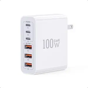 USB C Wall Charger 100W 6-Port PD Fast USB C Charging Block 3USB C+3USB A Charging Station Hub Block Power Strip Adapter Plug Type C Cube Brick for iPhone 17/16/15/14/13/Pro Max iPad Tablet USB C Wall Charger 100W 6-Port PD Fast USB C Charging Block 3USB C+3USB A Charging Station Hub Block Power Strip Adapter Plug Type C Cube Brick for iPhone 17/16/15/14/13/Pro Max iPad Tablet