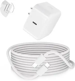 10 FT Braided Long USB C Cable Cord 1-Pack 40W iPhone 17 Charger with 60W Max Foldable Plug iPhone Charger Fast Charging Compatible with i Phone 17/17 Pro/16 Pro/16/16 e/16 Plus/15/iPad Air/MacBook 10 FT Braided Long USB C Cable Cord 1-Pack 40W iPhone 17 Charger with 60W Max Foldable Plug iPhone Charger Fast Charging Compatible with i Phone 17/17 Pro/16 Pro/16/16 e/16 Plus/15/iPad Air/MacBook