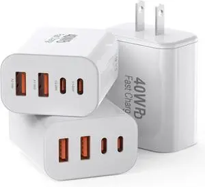 USB C Charger Block 40W USB C Charger Cube 3 Pack Type C Chargers Block Fast Charging Plug Dual Port PD+QC Charging Cube for iPhone 16 15 14 13 12 11 Pro Max XS iPad Phone Tablet USB C Charger Block 40W USB C Charger Cube 3 Pack Type C Chargers Block Fast Charging Plug Dual Port PD+QC Charging Cube for iPhone 16 15 14 13 12 11 Pro Max XS iPad Phone Tablet
