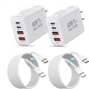 iPhone 17 16 Charger Fast Charging 60W USB C Charger 4Port USB A/C Charger Block Multiport Power Adapter 6FT Woven USB C to C Cable for iPhone 17 Pro Max/Air/17e/16 ProMax/16e/15 Plus iPad iPhone 17 16 Charger Fast Charging 60W USB C Charger 4Port USB A/C Charger Block Multiport Power Adapter 6FT Woven USB C to C Cable for iPhone 17 Pro Max/Air/17e/16 ProMax/16e/15 Plus iPad