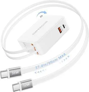 2026 Upgrade4 in 1 Retractable Wall Charger Plug with Dual USB C Cables 3.3FT (Longest Retractable) 35W Fast Charging Retractable Phone Charger for iPhone 17/16/15 iPad Galaxy Pixel Tablet 2026 Upgrade4 in 1 Retractable Wall Charger Plug with Dual USB C Cables 3.3FT (Longest Retractable) 35W Fast Charging Retractable Phone Charger for iPhone 17/16/15 iPad Galaxy Pixel Tablet