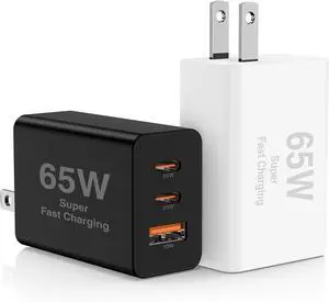 2Pack 65W USB C Wall Charger Block 3-Port 100W USB C Charging Adapter Multi Super Fast Charging Power Plug Cube for MacBook Pro/Air i-Pad Pro i-Phone 16/15 Galaxy S25White and Black? 2Pack 65W USB C Wall Charger Block 3-Port 100W USB C Charging Adapter Multi Super Fast Charging Power Plug Cube for MacBook Pro/Air i-Pad Pro i-Phone 16/15 Galaxy S25White and Black?