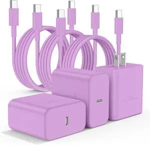 3Pack USB C Charger for Galaxy S24 Ultra Super Quite Fast Charging Type C Block with 6FT C to C Cord for Galaxy Tab S9 S8 S23 Ultra S22 Ultra S23 S22 S21 Note 10 Plus 20 Purple 3Pack USB C Charger for Galaxy S24 Ultra Super Quite Fast Charging Type C Block with 6FT C to C Cord for Galaxy Tab S9 S8 S23 Ultra S22 Ultra S23 S22 S21 Note 10 Plus 20 Purple