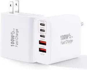 Super Fast USB C Charger Block 100W 5-Port USB C Phone Charger Power Adapter Plug 2Pack Multiport Type C Wall Charger Cubes for iPhone 17 Pro Max/17 Pro/17 Air 16 Pro/16e/15 Plus MacBook Android Phone Super Fast USB C Charger Block 100W 5-Port USB C Phone Charger Power Adapter Plug 2Pack Multiport Type C Wall Charger Cubes for iPhone 17 Pro Max/17 Pro/17 Air 16 Pro/16e/15 Plus MacBook Android Phone