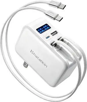 67W Retractable USB-C Wall Charger 4-in-1 with Dual USB-C Cables | Smart Display Fast Charging Foldable Retractable Charger Extra USB-C & A for MacBook/iPhone/ Overheat Protection 67W Retractable USB-C Wall Charger 4-in-1 with Dual USB-C Cables | Smart Display Fast Charging Foldable Retractable Charger Extra USB-C & A for MacBook/iPhone/ Overheat Protection
