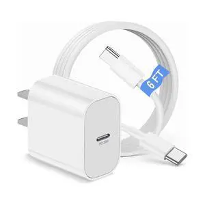 iPhone 17 16 15 Charger Block and 6ft Type C to C Cable Cord Long 20W USB C Fast Charging Plug for iPhone 17 Pro Max/17 Air/16 Pro Max/16 Plus/15 Pro/15/AirPods/iPad/Mini Wall Cube Brick Box iPhone 17 16 15 Charger Block and 6ft Type C to C Cable Cord Long 20W USB C Fast Charging Plug for iPhone 17 Pro Max/17 Air/16 Pro Max/16 Plus/15 Pro/15/AirPods/iPad/Mini Wall Cube Brick Box