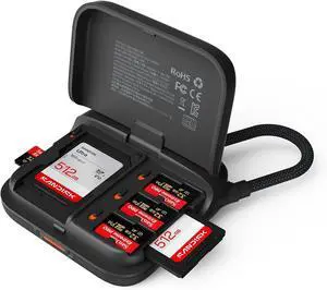CreateMate Mini SD Card Reader Case for Pocket 4 High-Speed 2-in-1 SD 4.0/Micro SD Card Reader with 6-Slot Storage Portable Dual-Slot Transfer/USB 3.1/Type-C for Camera/Drone/Phone Black CreateMate Mini SD Card Reader Case for Pocket 4 High-Speed 2-in-1 SD 4.0/Micro SD Card Reader with 6-Slot Storage Portable Dual-Slot Transfer/USB 3.1/Type-C for Camera/Drone/Phone Black