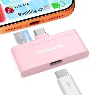 Micro SD Card Reader for iPhone 17/16/15 iPad Android Mac PC Laptop USB C Memory Card Reader Adapter Auto Photo Backup While Charging MFi Photo Stick iXflash Q w/Free App Pink Micro SD Card Reader for iPhone 17/16/15 iPad Android Mac PC Laptop USB C Memory Card Reader Adapter Auto Photo Backup While Charging MFi Photo Stick iXflash Q w/Free App Pink
