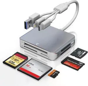 Memory Stick Pro Duo Adapter for iPhone - 5 in 1 SD/TF/MS/CF/XD Card Reader for PC/Android/Lightning Device Aluminum Multi Memory Card Reader USB C Lightning OTG Compact Flash Card Reader Memory Stick Pro Duo Adapter for iPhone - 5 in 1 SD/TF/MS/CF/XD Card Reader for PC/Android/Lightning Device Aluminum Multi Memory Card Reader USB C Lightning OTG Compact Flash Card Reader