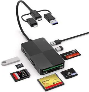 SD TF MS CF XD Card Reader with 3 USB Ports - 8 in 1 Multi Memory Card Reader Working Simultaneously Memory Stick pro Duo Adapter Supports Micro SD/SDHC/XD Picture Cards for iPhone 17/16/15/14/13 SD TF MS CF XD Card Reader with 3 USB Ports - 8 in 1 Multi Memory Card Reader Working Simultaneously Memory Stick pro Duo Adapter Supports Micro SD/SDHC/XD Picture Cards for iPhone 17/16/15/14/13