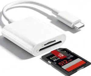 USB C SD Card Reader for iPhone 17/16/15/iPad/MacBook/Mac USB-C Type C SD Reader 2 Slots Supports SD and MicroSD Memory Card Adapter Digital Camera Adapter Trail Viewer Plug and Play USB C SD Card Reader for iPhone 17/16/15/iPad/MacBook/Mac USB-C Type C SD Reader 2 Slots Supports SD and MicroSD Memory Card Adapter Digital Camera Adapter Trail Viewer Plug and Play