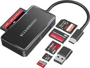 KiWiBiRD SD Card Reader CF Card Reader USB C Memory Stick Pro Duo Reader | Memory Card reader USB for SD MicroSD Compact Flash MS M2 for PC Camera Laptop iPhone 17 17e Air 16 Pro Max Mac Galaxy S26 KiWiBiRD SD Card Reader CF Card Reader USB C Memory Stick Pro Duo Reader | Memory Card reader USB for SD MicroSD Compact Flash MS M2 for PC Camera Laptop iPhone 17 17e Air 16 Pro Max Mac Galaxy S26