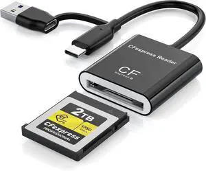 CFexpress Type B Card Reader with USB 3.2 (Gen 2) 10Gbps USB-C&USB-A 2-in-1 Type B CFexpress Adapter Compatible with Windows/Mac/Linux/Android for PC iPhone 17/16/15 Laptops Tablets Smartphones CFexpress Type B Card Reader with USB 3.2 (Gen 2) 10Gbps USB-C&USB-A 2-in-1 Type B CFexpress Adapter Compatible with Windows/Mac/Linux/Android for PC iPhone 17/16/15 Laptops Tablets Smartphones