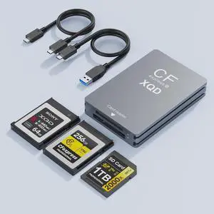 3-in-1 CFexpress Type B/XQD/SD Card Reader USB 3.2 Gen 2 10Gbps CFexpress Type B Card Reader with Dual Slot Compatible with Sony G/M Series/Lexar/CF Express Type B for Windows/Mac OS/Linux 3-in-1 CFexpress Type B/XQD/SD Card Reader USB 3.2 Gen 2 10Gbps CFexpress Type B Card Reader with Dual Slot Compatible with Sony G/M Series/Lexar/CF Express Type B for Windows/Mac OS/Linux