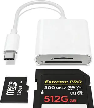 USB-C SD Card Reader Dual-Slot for SD and MicroSD Cards Type C Memory Card Adapter Plug and Play Compatible with iPhone 15/16/17 iPad Laptop USB-C SD Card Reader Dual-Slot for SD and MicroSD Cards Type C Memory Card Adapter Plug and Play Compatible with iPhone 15/16/17 iPad Laptop
