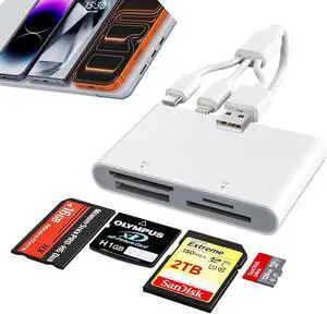 Memory Stick Pro Duo Adapter 4-in-1 SD/TF/MS/XD Card Reader USB-C & USB-A OTG Plug & Play Compatible with iPhone 11-16 Android iPad Mac PC Sony Cybershot Memory Stick Pro Duo Adapter 4-in-1 SD/TF/MS/XD Card Reader USB-C & USB-A OTG Plug & Play Compatible with iPhone 11-16 Android iPad Mac PC Sony Cybershot