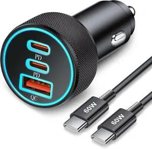 67W 3-Port Super Fast Type C Car Charger USB C for Galaxy S26 S25 S24 S23 S22 Ultra iPhone 17/Air/16/15 Pro Max Android PD/QC Car Phone Adapter Accessories for Men Women + 3FT USB-C Cable 67W 3-Port Super Fast Type C Car Charger USB C for Galaxy S26 S25 S24 S23 S22 Ultra iPhone 17/Air/16/15 Pro Max Android PD/QC Car Phone Adapter Accessories for Men Women + 3FT USB-C Cable