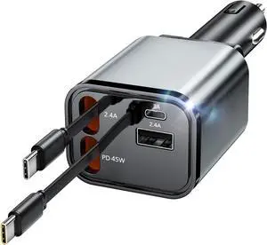 Retractable Car Charger Car Phone Charger USB C Fast Charge Cigarette Lighter USB Charger Car Accessories for Women Road Trip Essentials Gift for Men Car Charger for iPhone 17/16/15 Galaxy S26 Pixel Retractable Car Charger Car Phone Charger USB C Fast Charge Cigarette Lighter USB Charger Car Accessories for Women Road Trip Essentials Gift for Men Car Charger for iPhone 17/16/15 Galaxy S26 Pixel