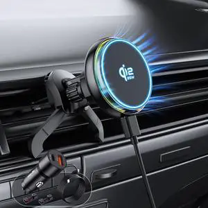 Qi2.2 25W for MagSafe Car Mount Charger Wireless Car Charger with Cooling Fan 45W Adapter Air Vent Magnetic Car Phone Holder Fast Charging for iPhone 17/16/15 Series & Galaxy Qi2.2 25W for MagSafe Car Mount Charger Wireless Car Charger with Cooling Fan 45W Adapter Air Vent Magnetic Car Phone Holder Fast Charging for iPhone 17/16/15 Series & Galaxy