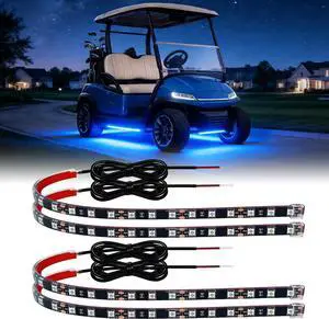 Car LED Strip Lights IP68 Waterproof Cuttable 12inch Blue 4 Pcs | 12V Footwell & Underbody Lights 18pcs 5050 SMD interior & exterior light fits SUVs trucks motorcycles boats golf carts Car LED Strip Lights IP68 Waterproof Cuttable 12inch Blue 4 Pcs | 12V Footwell & Underbody Lights 18pcs 5050 SMD interior & exterior light fits SUVs trucks motorcycles boats golf carts