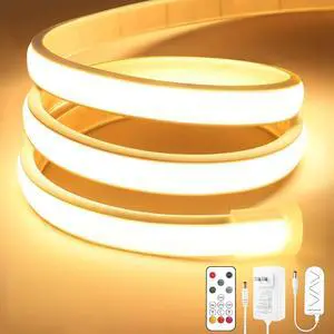 COB LED Strip Lights 9.84Ft Warm White Dimmable Self-Adhesive Led Rope Light with Remote Waterproof Cuttable 24V Flexible Neon Under Cabinet Tape Lighting for Bedroom Kitchen TV 10 mm Width COB LED Strip Lights 9.84Ft Warm White Dimmable Self-Adhesive Led Rope Light with Remote Waterproof Cuttable 24V Flexible Neon Under Cabinet Tape Lighting for Bedroom Kitchen TV 10 mm Width