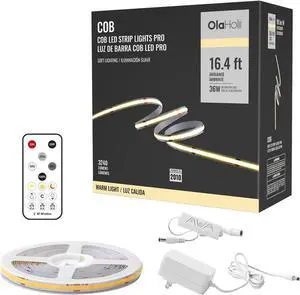 16.4ft COB LED Strip Light with Remote 3000K Ra93+ Dimmable Bright Warm White Led COB Strip Light White Continuous Led Strip Light for Mirror Stair Cabinet Room 16.4ft COB LED Strip Light with Remote 3000K Ra93+ Dimmable Bright Warm White Led COB Strip Light White Continuous Led Strip Light for Mirror Stair Cabinet Room