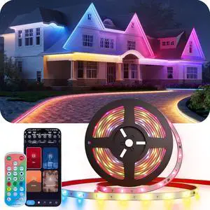 Outdoor LED Strip Lights RGB 32.8ft Smart LED Outdoor Lights with Alexa Google Assistant App Control Music Sync Timer IP67 Waterproof Light Strip for Balcony Roof Patio Pool Decor Outdoor LED Strip Lights RGB 32.8ft Smart LED Outdoor Lights with Alexa Google Assistant App Control Music Sync Timer IP67 Waterproof Light Strip for Balcony Roof Patio Pool Decor