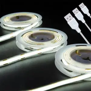Short LED Strip Lights 5V USB COB 6500K Bright White (3.28FT/3Pack) | 5W Small Not Dimmable Indoor Bedroom Kitchen DIY Home Decor Display Cabinet TV Lighting Light Strips Short LED Strip Lights 5V USB COB 6500K Bright White (3.28FT/3Pack) | 5W Small Not Dimmable Indoor Bedroom Kitchen DIY Home Decor Display Cabinet TV Lighting Light Strips