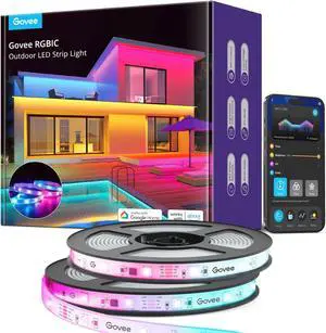 Outdoor LED Strip Lights 65.6ft Smart Led Strip Lights Work with Alexa and Google Assistant App Control IP65 Waterproof RGBIC Outdoor Lights for Patio Eave Patio Decorations Outdoor LED Strip Lights 65.6ft Smart Led Strip Lights Work with Alexa and Google Assistant App Control IP65 Waterproof RGBIC Outdoor Lights for Patio Eave Patio Decorations