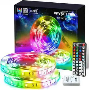 Led Lights for Bedroom 100 ft Led Strip Lights with Remote 44 Keys 24 V Power Supply Color Changing Led Light for Room Decor Led Lights for Bedroom 100 ft Led Strip Lights with Remote 44 Keys 24 V Power Supply Color Changing Led Light for Room Decor