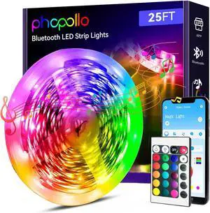 Led Strip Light 25ft led Light Strips with Remote & App Music Sync Mode with Mic Smart Flexible 24V Led Lights for Bedroom Ceiling Party Stairs USB Powered Led Strip Light 25ft led Light Strips with Remote & App Music Sync Mode with Mic Smart Flexible 24V Led Lights for Bedroom Ceiling Party Stairs USB Powered