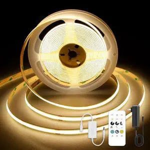 COB LED Strip Lights 9.84ft 3000K Warm White LED Light Strip DC24V Tape Light CRI93+ Bluetooth App Control Dimmable LED Strips for Bedroom Cabinet Living Room. COB LED Strip Lights 9.84ft 3000K Warm White LED Light Strip DC24V Tape Light CRI93+ Bluetooth App Control Dimmable LED Strips for Bedroom Cabinet Living Room.