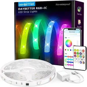 Smart IC LED Strip Lights BGRIC LED Lights for Bedroom 32.8 FT DIY Multiple Colors on One Line App Control Color Changing Strip Lighting Music Sync Home Decor(1 Roll) Smart IC LED Strip Lights BGRIC LED Lights for Bedroom 32.8 FT DIY Multiple Colors on One Line App Control Color Changing Strip Lighting Music Sync Home Decor(1 Roll)