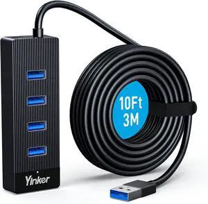 USB 3.0 Hub Long Cable 10FT 4 Port USB Extension Data Cable USB Dock Extender for Desktop PC Laptop Mac Windows 5Gbps USB 3.0 Hub Long Cable 10FT 4 Port USB Extension Data Cable USB Dock Extender for Desktop PC Laptop Mac Windows 5Gbps