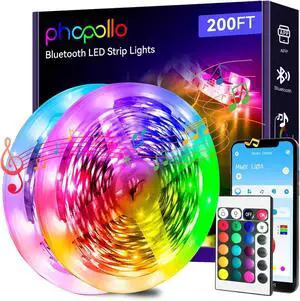 Bluetooth 24V Led Strip Lights 200ft (2 Rolls of 100ft) Color Changing LED Lights for Bedroom Kitchen Decor App Control and Music Sync Bluetooth 24V Led Strip Lights 200ft (2 Rolls of 100ft) Color Changing LED Lights for Bedroom Kitchen Decor App Control and Music Sync