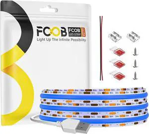 6.56FT/2M 5V USB LED Light Strip Blue Flexible High Density COB Strips 640LEDs 8mm LED Tape for Under Cabinet Bedroom No Controller and Power 6.56FT/2M 5V USB LED Light Strip Blue Flexible High Density COB Strips 640LEDs 8mm LED Tape for Under Cabinet Bedroom No Controller and Power