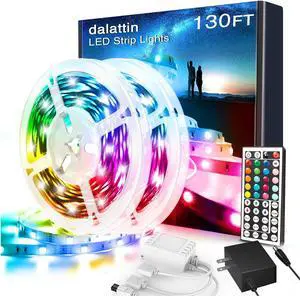 Led Lights for Bedroom 130ft RGB Led Strip Lights Color Changing Kit with 44 Keys Remote Controller and 24V Power Supply Led Light Strips Indoor Decoration 2 Rolls of 65ft Led Lights for Bedroom 130ft RGB Led Strip Lights Color Changing Kit with 44 Keys Remote Controller and 24V Power Supply Led Light Strips Indoor Decoration 2 Rolls of 65ft