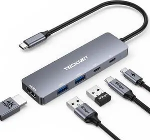USB C Hub 4K@60Hz 5-in-1 USBC to HDMI Adapter with 100W Power Delivery USB-C/USB-A 3.0 Data Ports HDMI to USB C Multiport Adapter for MacBook iPad iPhone Nintendo Switch Deck USB Hub USB C Hub 4K@60Hz 5-in-1 USBC to HDMI Adapter with 100W Power Delivery USB-C/USB-A 3.0 Data Ports HDMI to USB C Multiport Adapter for MacBook iPad iPhone Nintendo Switch Deck USB Hub