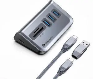 USB Hub with SD Card Reader Triangle Desktop USB3.0 Hub with 3 USB A 3.0 Ports TF & SD Card Reader with 1.64ft Cable for PC Laptop (Not Support Charging) USB Hub with SD Card Reader Triangle Desktop USB3.0 Hub with 3 USB A 3.0 Ports TF & SD Card Reader with 1.64ft Cable for PC Laptop (Not Support Charging)
