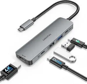 USB C Hub Multiport Adapter 5 in 1 4K USBC to HDMI Dongle with 100W PD 5Gbps USB-A 3.0 USB-C Data USB C Splitter Docking Station for MacBook Neo/Pro/Air iPad XPS Surface Laptop USB C Hub Multiport Adapter 5 in 1 4K USBC to HDMI Dongle with 100W PD 5Gbps USB-A 3.0 USB-C Data USB C Splitter Docking Station for MacBook Neo/Pro/Air iPad XPS Surface Laptop
