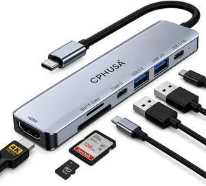 USB C Hub 7-in-1 for MacBook Pro/Air Multiport Adapter with 4K HDMI 100W PD Charging USB 3.0 SD/TF Card Reader USB-C Docking Station for MacBook HP USB C Hub 7-in-1 for MacBook Pro/Air Multiport Adapter with 4K HDMI 100W PD Charging USB 3.0 SD/TF Card Reader USB-C Docking Station for MacBook HP
